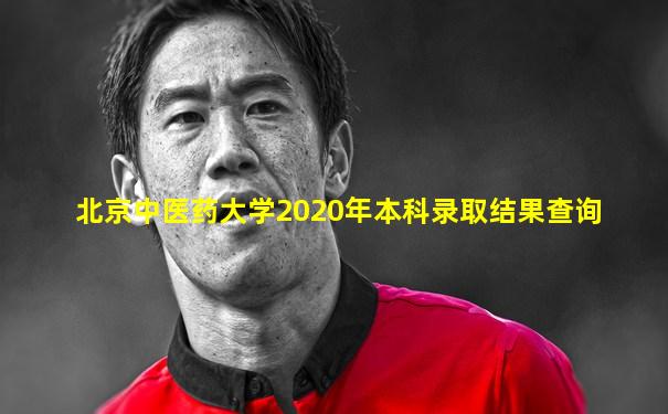 北京中医药大学2020年本科录取结果查询