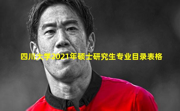 四川大学2021年硕士研究生专业目录表格